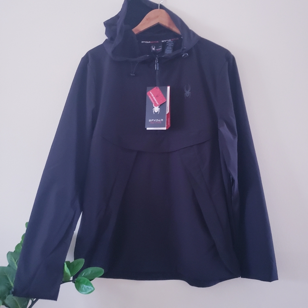 SPYDER ACTIVE BNWT Men's Packable Rain Shell - Black M